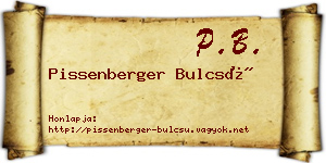 Pissenberger Bulcsú névjegykártya